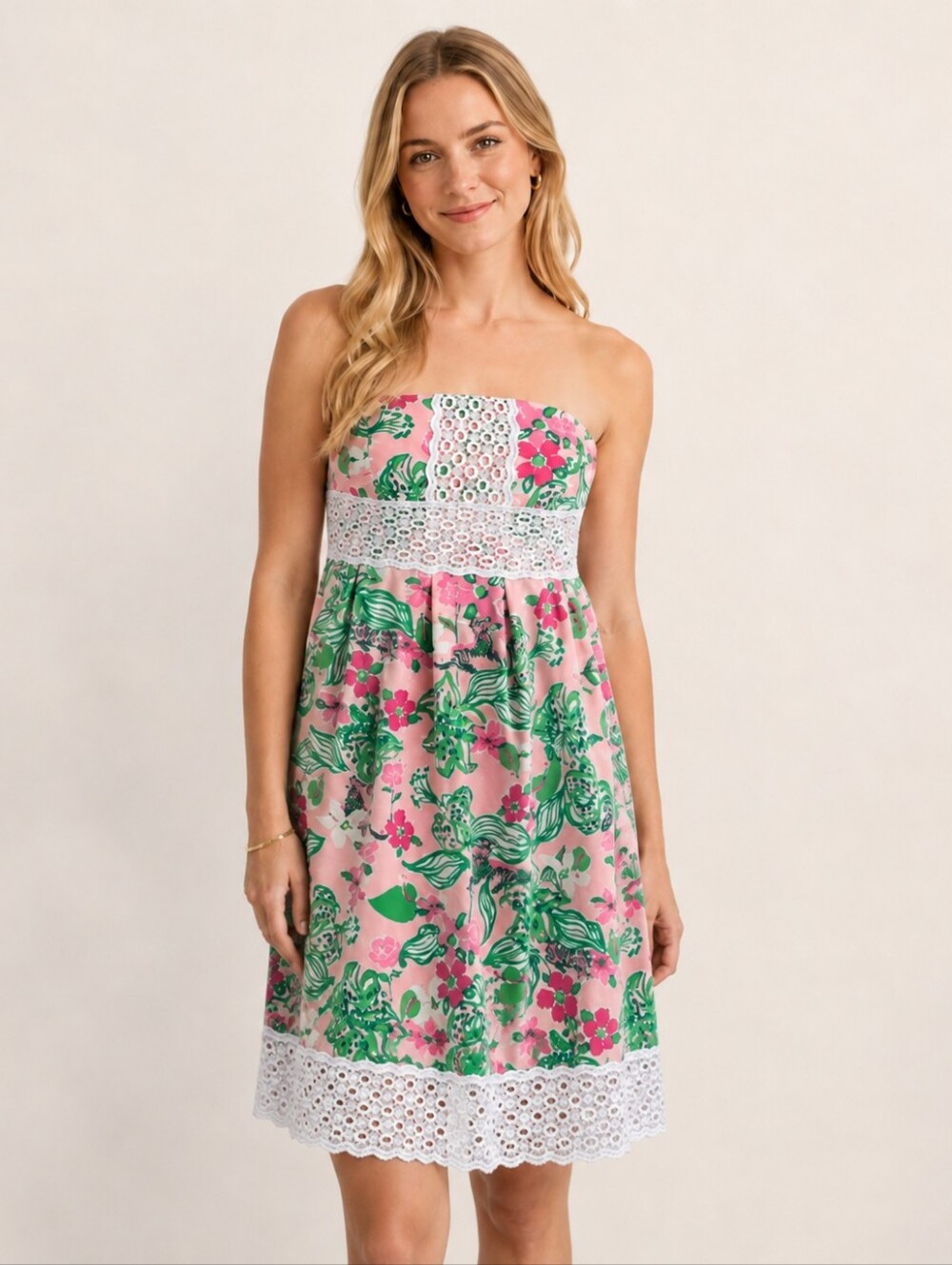Lilly Pulitzer tiger lily print strapless dress